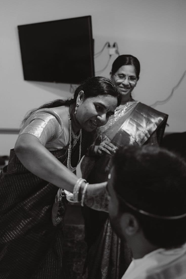 unposed blessing moment at intimate Indian wedding