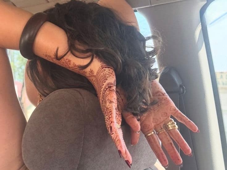 intimate Indian wedding henna detail